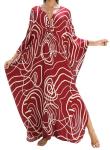 Plus Size Hawaiian Batwing Sleeve Kaftan Dress