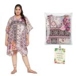 Oussum Plus Size Short Kaftan Dress for Beach