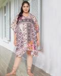 Oussum Plus Size Short Kaftan Dress for Beach