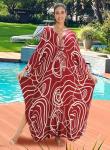 Plus Size Hawaiian Batwing Sleeve Kaftan Dress