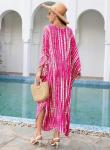 V-Neck Batwing Sleeve Tie Dye Kaftan Dress