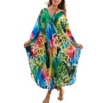 Plus Size Colorful Leopard Beach Kaftan Dress