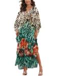 Plus Size Batwing Sleeve Kaftan Beach Dress