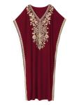 Plus Size Embroidered Moroccan Kaftan Dress