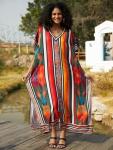 Plus Size V-Neck Kaftan Dress for Women