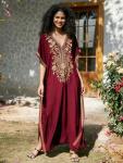 Plus Size Embroidered Moroccan Kaftan Dress