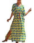 Plus Size Kaftan Dress with Waist Drawstring