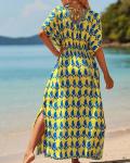 Plus Size Kaftan Dress with Waist Drawstring