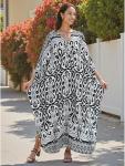 Plus Size V-Neck Summer Kaftan Beach Dress