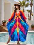 Plus Size V-Neck Summer Kaftan Beach Dress