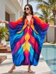 Plus Size V-Neck Summer Kaftan Beach Dress