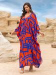 Plus Size V-Neck Batwing Kaftan Beach Dress