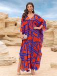 Plus Size V-Neck Batwing Kaftan Beach Dress