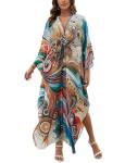 Plus Size Batwing Sleeve Kaftan Dress