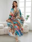 Plus Size Batwing Sleeve Kaftan Dress