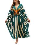 Plus Size V-Neck Boho Kaftan Maxi Dress