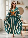 Plus Size V-Neck Boho Kaftan Maxi Dress