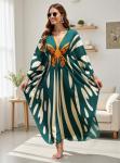 Plus Size V-Neck Boho Kaftan Maxi Dress