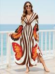 Plus Size V-Neck Summer Kaftan Beach Coverup