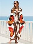 Plus Size V-Neck Summer Kaftan Beach Coverup