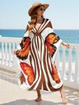 Plus Size V-Neck Summer Kaftan Beach Coverup