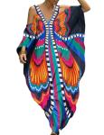Colorful Butterfly Plus Size Kaftan Cover Up