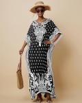 Plus Size Black Ethnic Kaftan Beach Dress