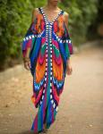 Colorful Butterfly Plus Size Kaftan Cover Up