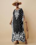 Plus Size Black Ethnic Kaftan Beach Dress