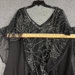 Black Beaded Sequin Maxi Kaftan Evening Dress