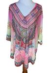Rhinestone Kaftan Sheer Beach Cover-Up