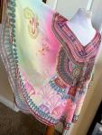 Rhinestone Kaftan Sheer Beach Cover-Up
