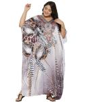 Plus Size Satin Silk V Neck Kaftan Dress