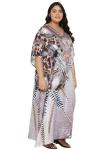 Plus Size Satin Silk V Neck Kaftan Dress