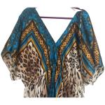 Teal Leopard Plus Size Boho Kaftan Dress