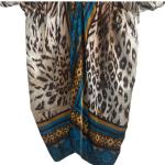 Teal Leopard Plus Size Boho Kaftan Dress