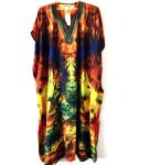 Colorful Boho V Neck Maxi Kaftan Dress