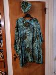 Peacock Print Short Kaftan Tunic Top
