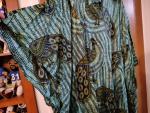 Peacock Print Short Kaftan Tunic Top