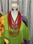 Multicolor Kaftan Dress with Jewelry Set