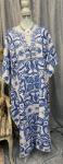 Blue and White Kaftan Dress with Jewelry