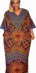 Colorful Geometric V-Neck Kaftan Dress Plus Size