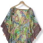 Sheer Paisley Boho Kaftan Tunic for Festivals
