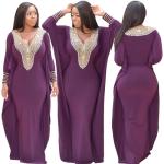 Plus Size Dark Purple Women's Kaftan Nightgown