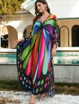 Plus Size Batwing Sleeve Kaftan Maxi Dress