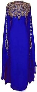 Royal Blue Maxi Kaftan Dress for Evening Events