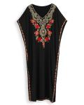 Moroccan Plus Size Embroidered Kaftan Dress