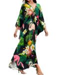 Colorful Animal Print Plus Size Kaftan Dress