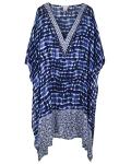 Floral Beach Kaftan Swimsuit Cover-Up in Blue