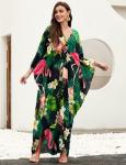 Colorful Animal Print Plus Size Kaftan Dress